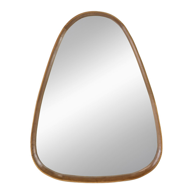 Minimalist Style Curved Edges Wood Wall Mirror - 3' - Brown | Christmas ...